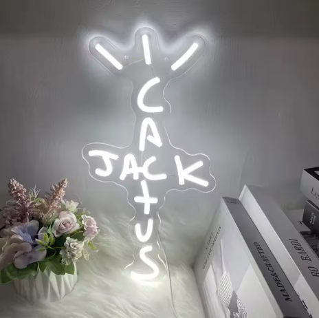 Cartel neón tipo Cactus Jack