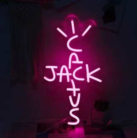 Cartel neón tipo Cactus Jack