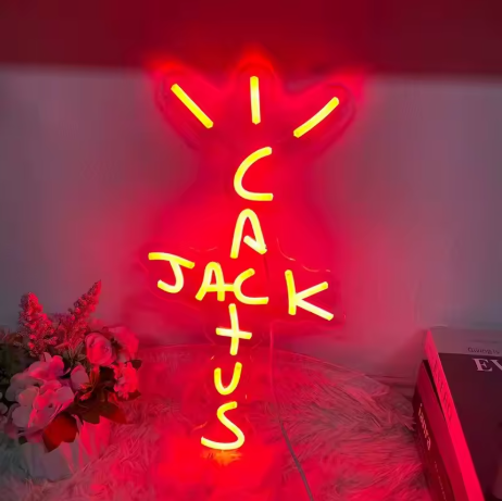 Cartel neón tipo Cactus Jack