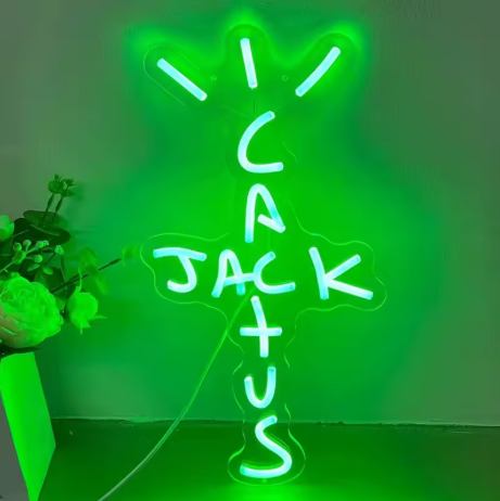 Cartel neón tipo Cactus Jack