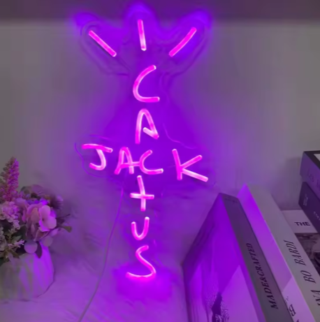 Cartel neón tipo Cactus Jack